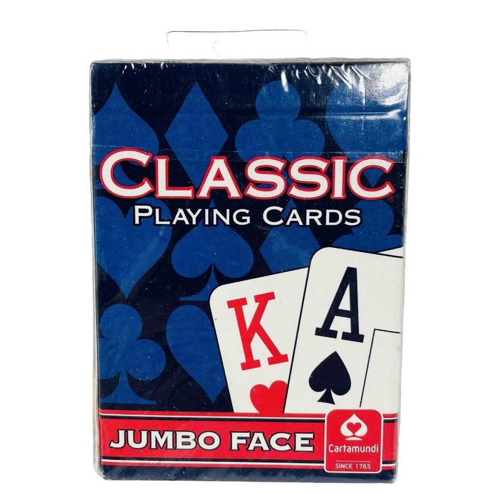 New Cartamundi Classic Brand Jumbo Faced Playing Card Deck Red Sealed Package